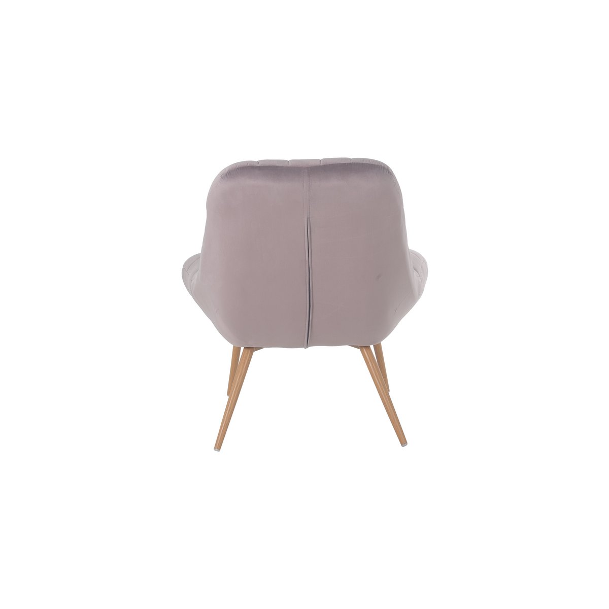 Fauteuil XXL fluweel roze metaal houtlook