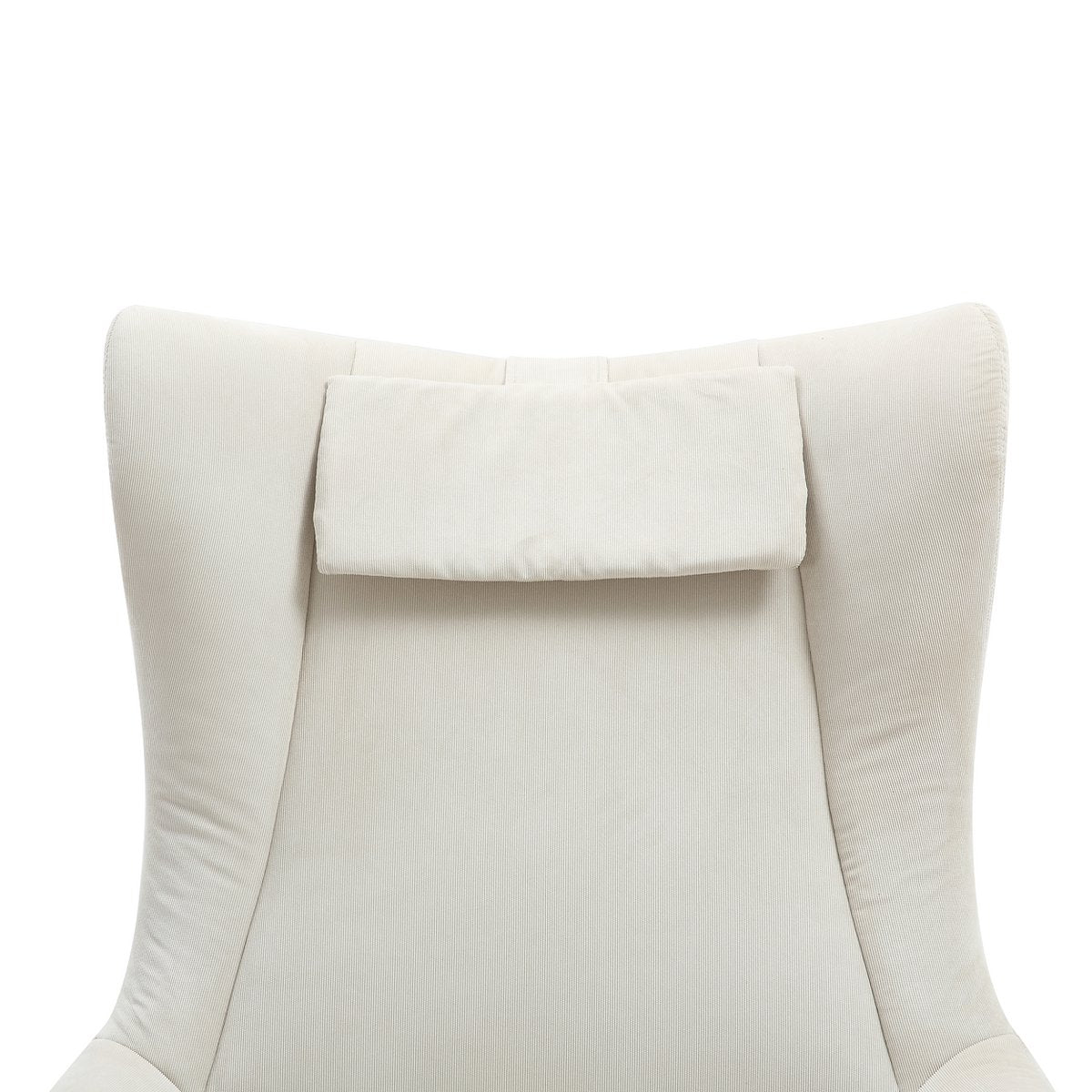 Fauteuil en kruk corduroy look beige
