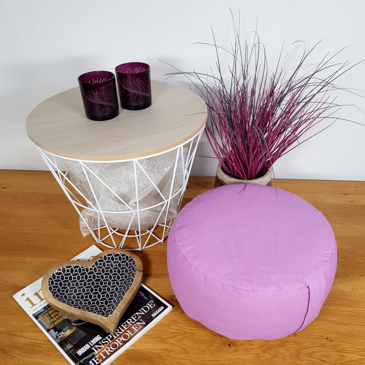 Yoga -kussens Meditatiekussenstoel Kushion Vloer kussen Lotus rond H 14 x Ø 31 cm Cover Wasbaar