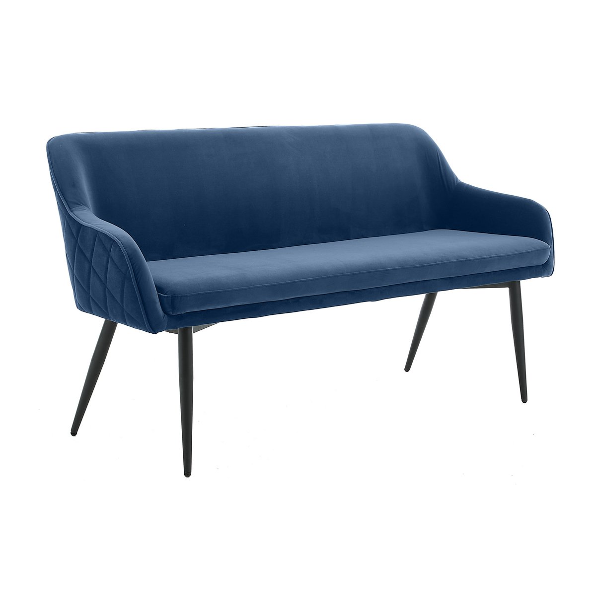 Bank 160 cm fluweel blauw