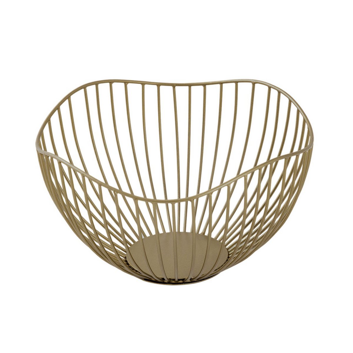 Fruitmand metaal Ø 25 H 14 cm broodmand set 2 stuks fruitkom metaal zwart of gouden ronde golf