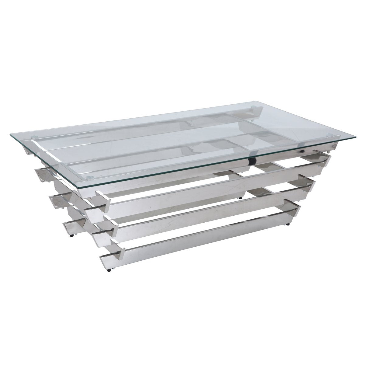 Salontafel 130x70 cm zilver/helder glas
