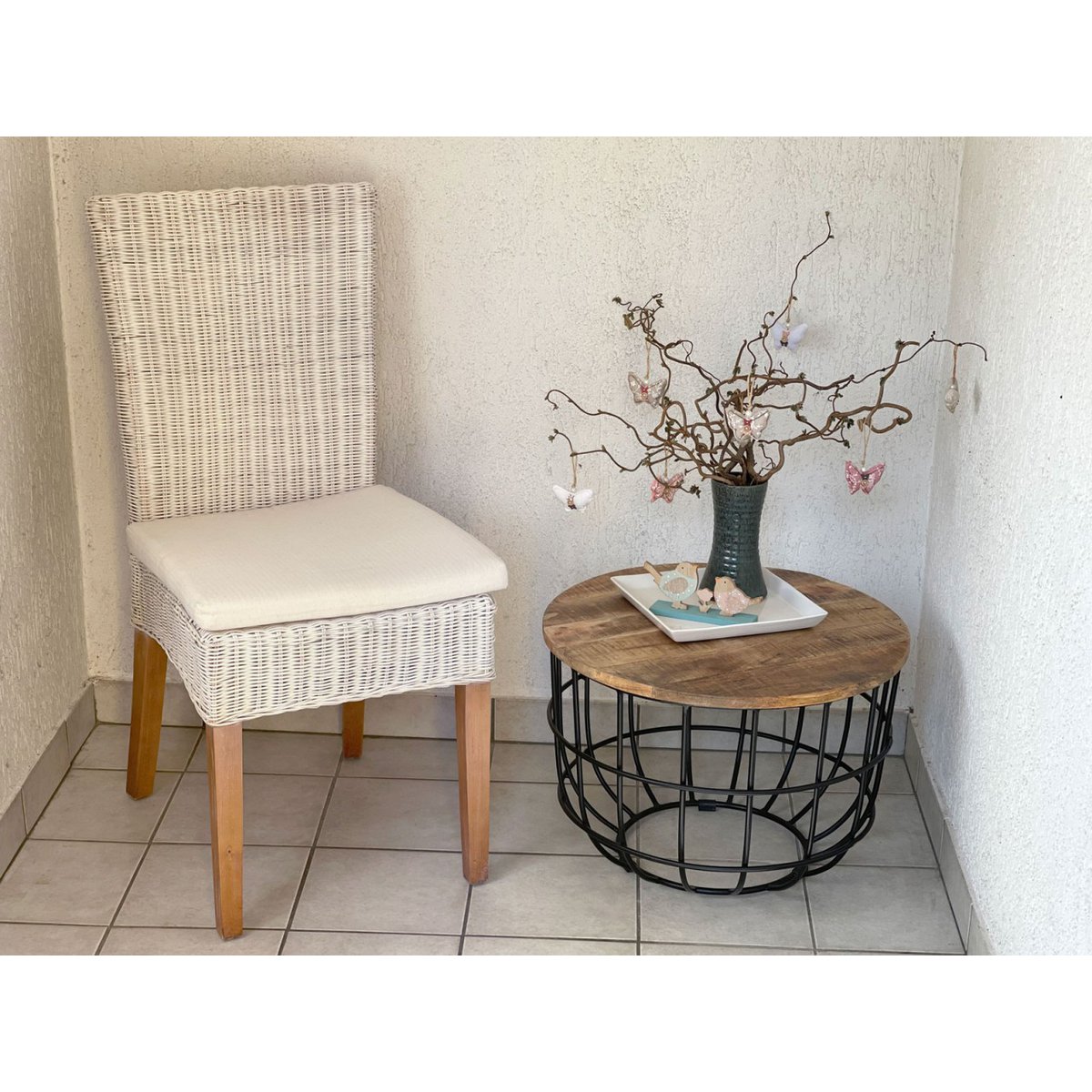 Bijzettafel Duurzame salontafel Woonkamer Tafel Ronde Lexington Ø 55 cm Metalen frame Solid