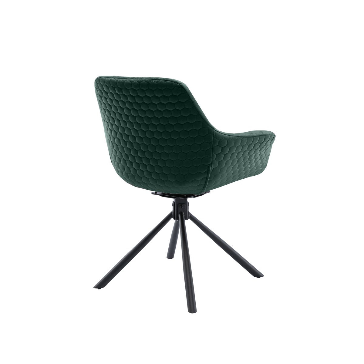 Fauteuil met honingraatstiksel in dennengroen fluweel