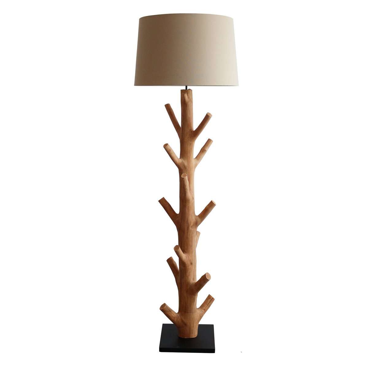 Vloerlamp drijfhout naturel/wit 175 cm