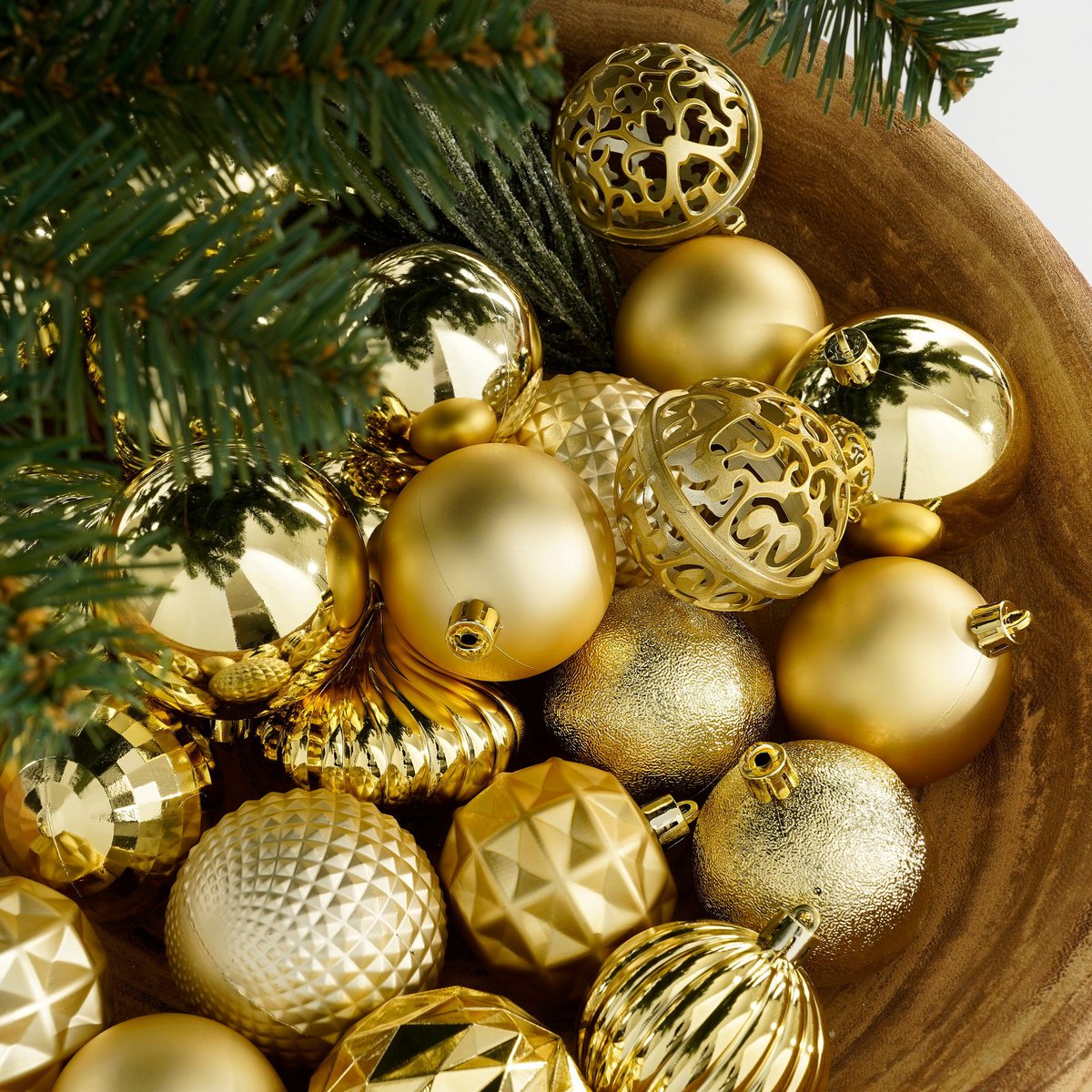 Kerstballen set Unbreakable baubles Goud