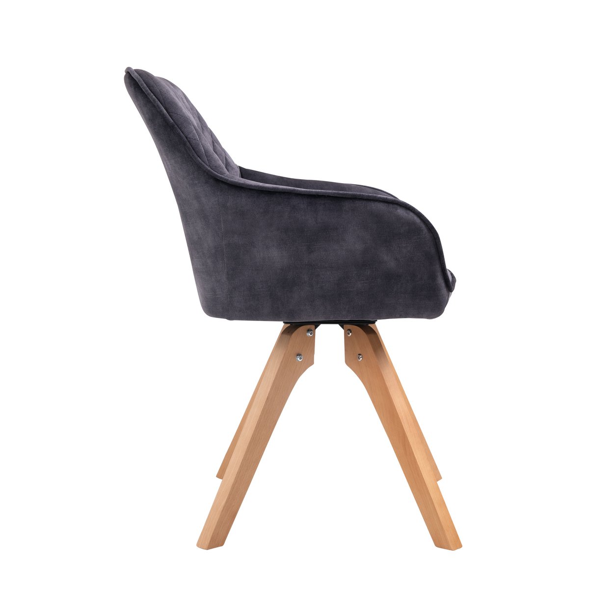 Fauteuil vintage fluweel velours, zwart