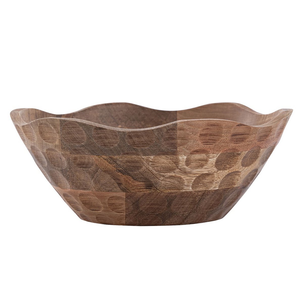 Decoratieve schaal houten kom Ø25 of 30 cm H6cm ronde originele mangolz solide