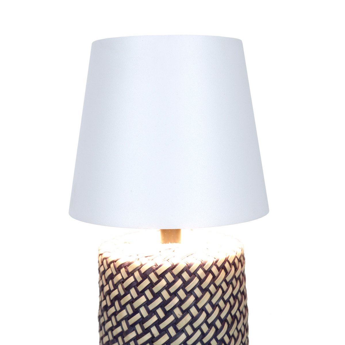 Tafellamp zwart/wit 29 cm met LED batterij