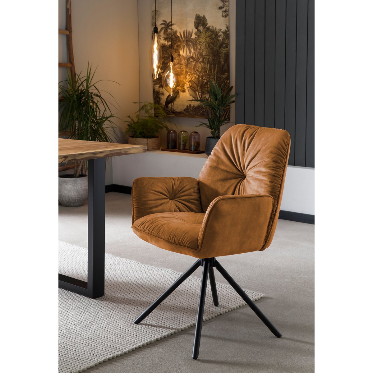 Fauteuil met 360° draaifunctie, goud