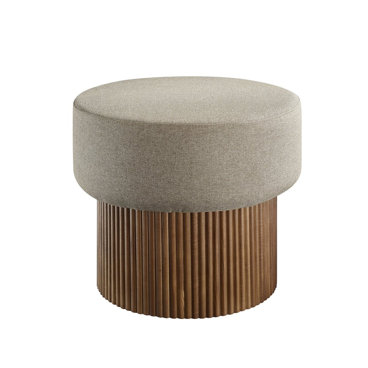Stoel pouf met opbergruimte Ø 50 cm walnoot/bruin