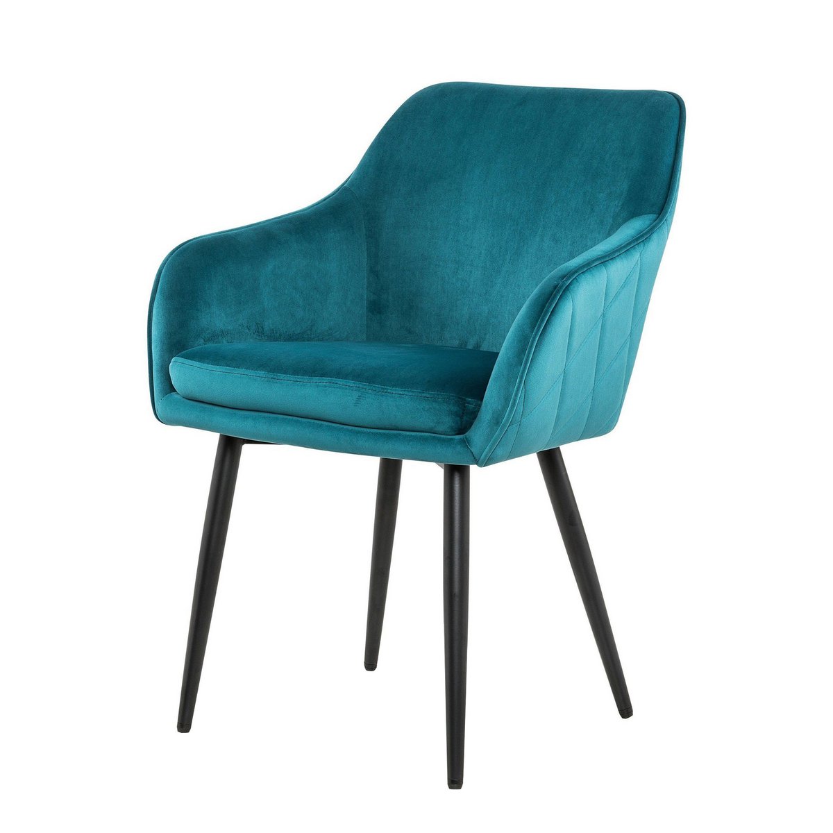 Eetkamerstoel turquoise fluweel
