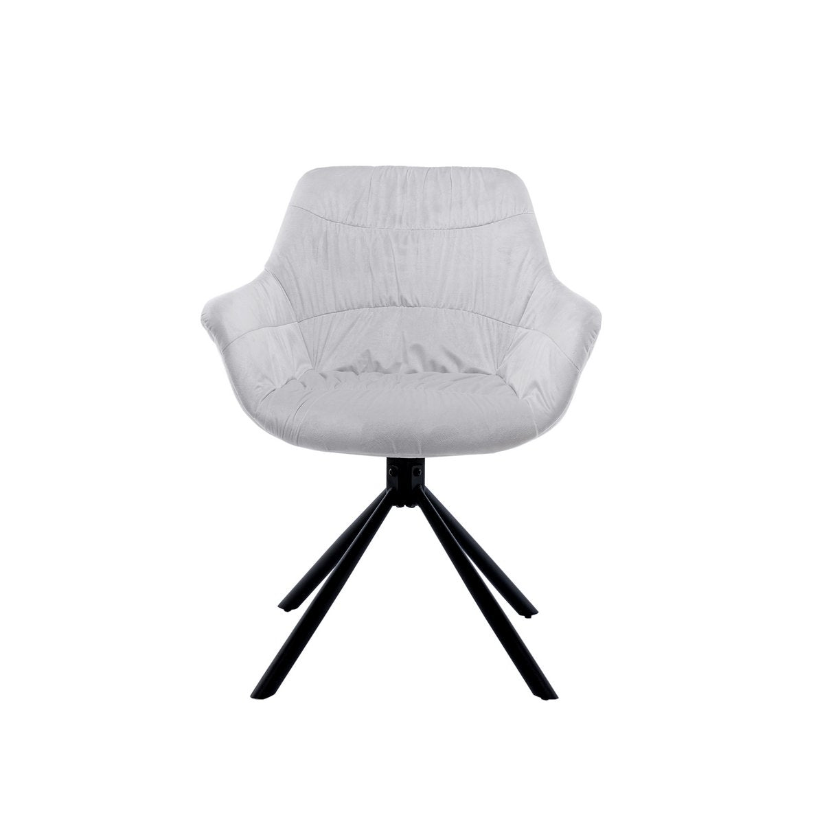 Fauteuil met honingraatstiksel in lichtgrijs fluweel
