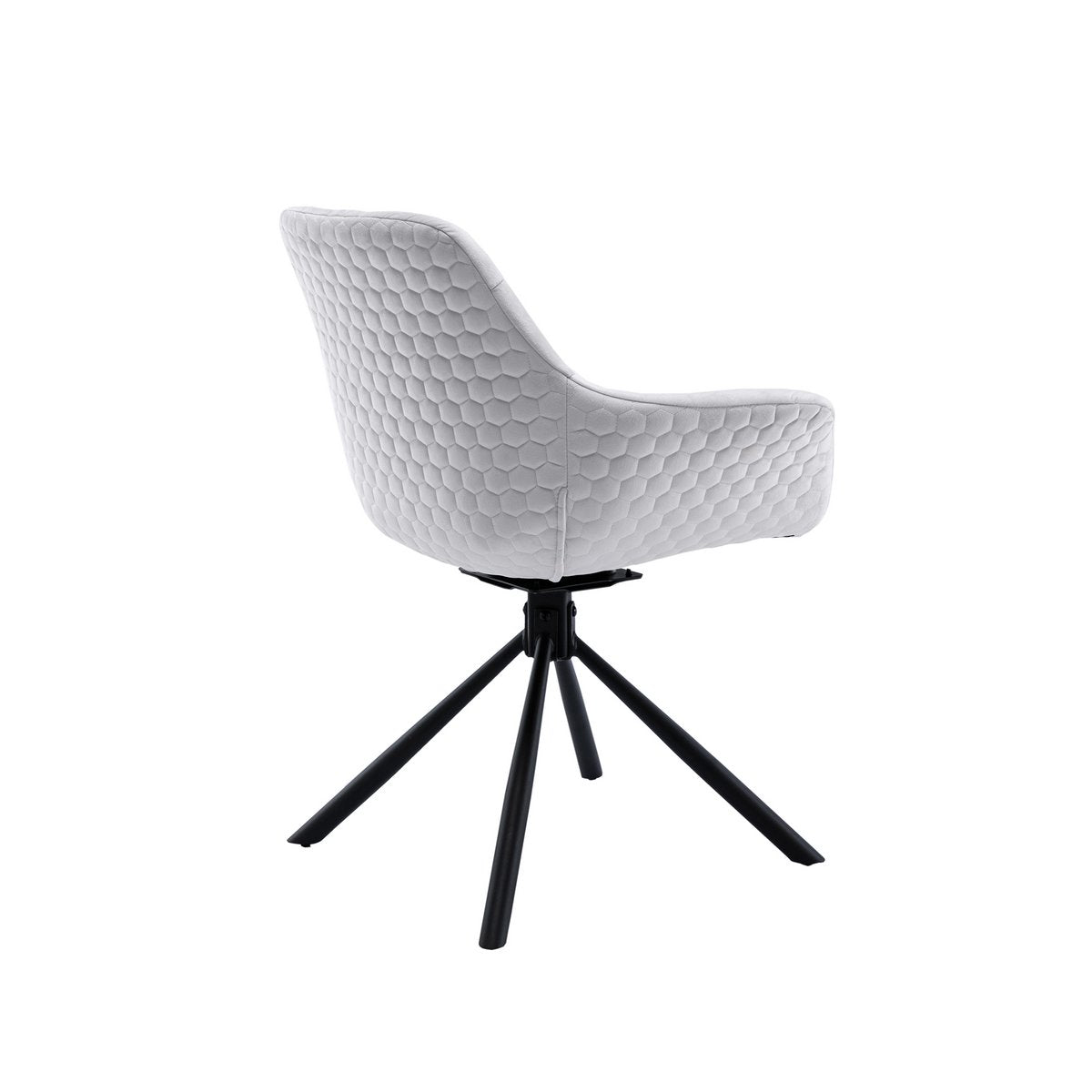 Fauteuil met honingraatstiksel in lichtgrijs fluweel