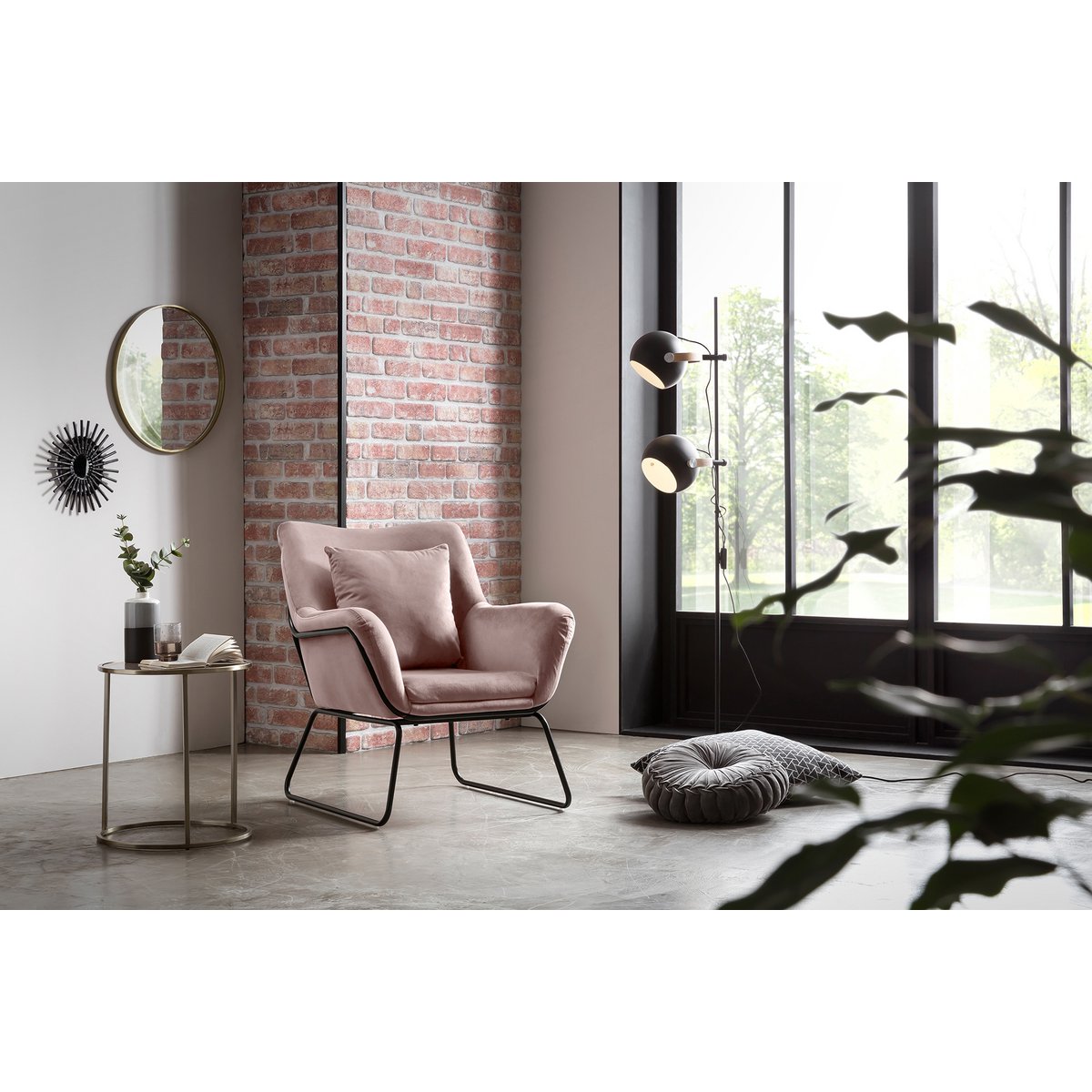Relax fauteuil bekleed met Rose fluweel