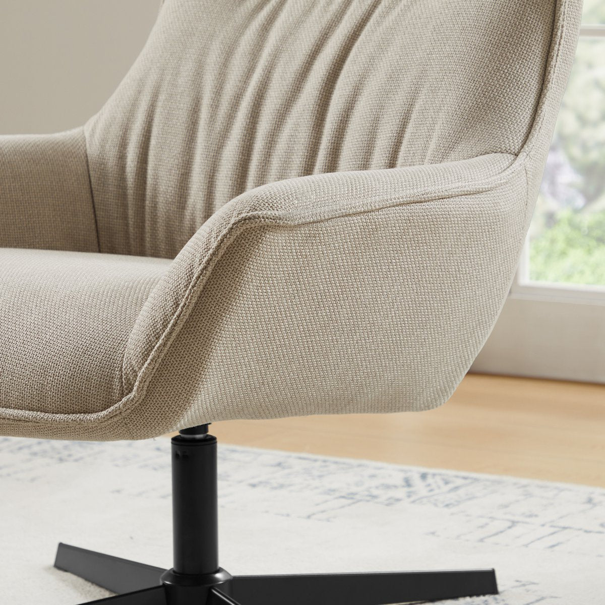 Fauteuil structuurstof beige