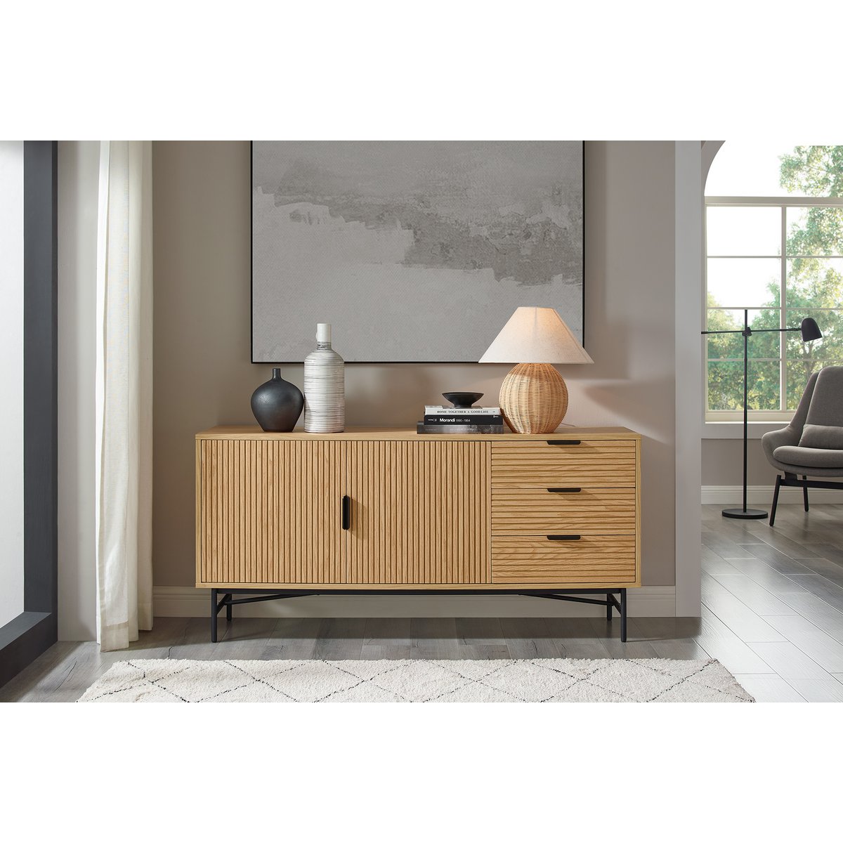 Dressoir 160 cm eiken echt houtfineer
