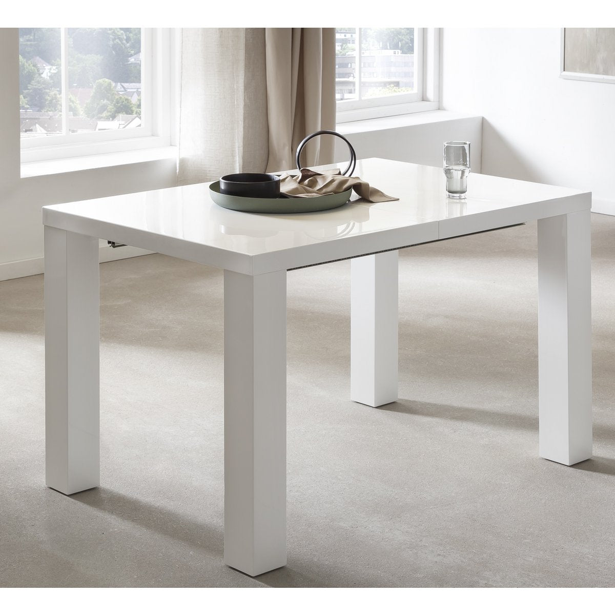 Eettafel 120/180/240x80 cm wit