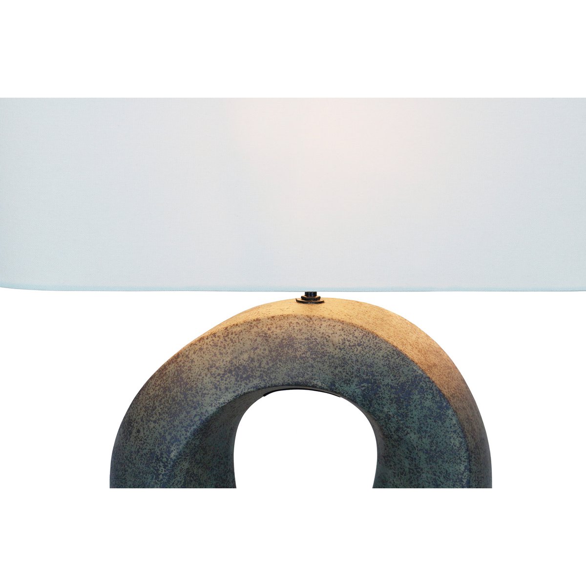 Tafellamp keramiek/linnengroen/beige