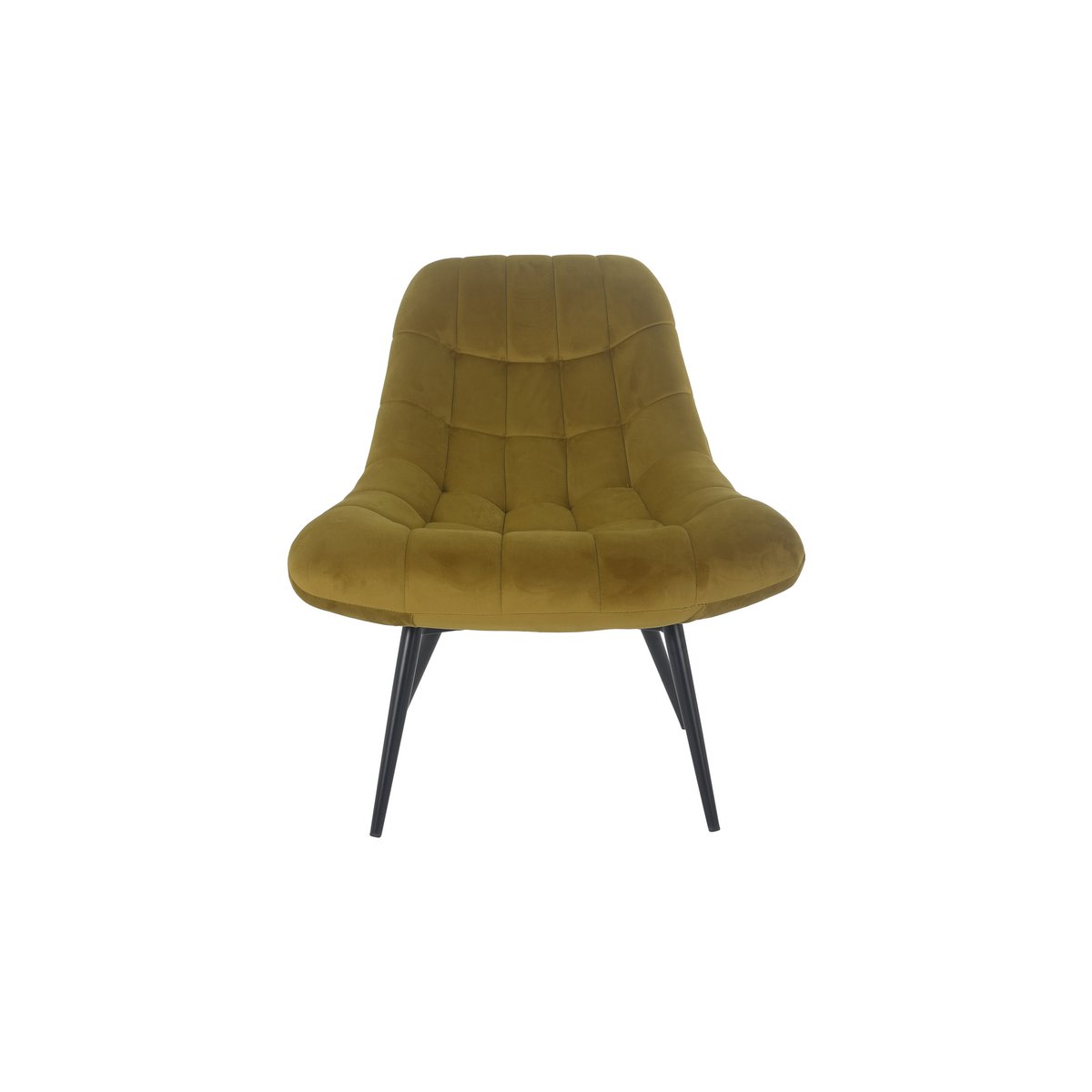 Fauteuil XXL fluweel geel metaal zwart