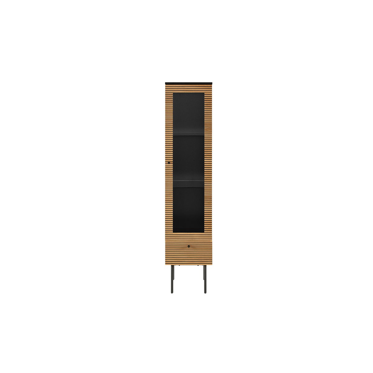 Vitrine 1 deur eiken echt houtfineer