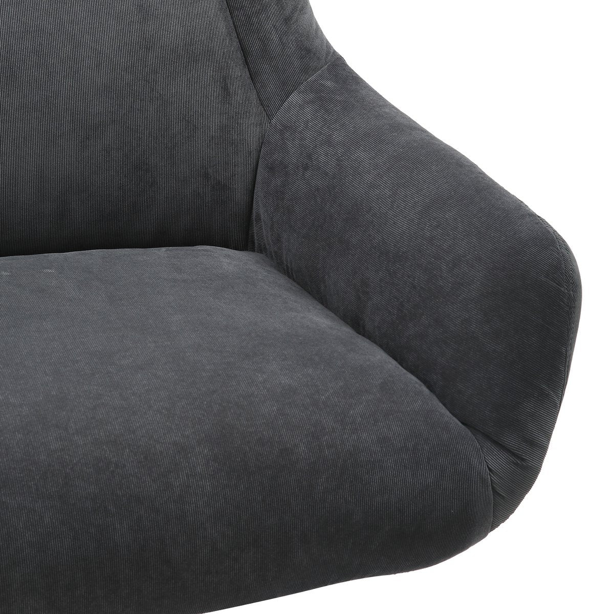 Fauteuil en kruk koordoptiek grijs