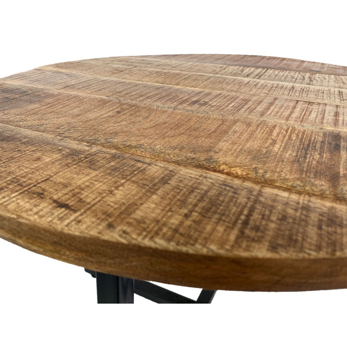 Salontafel rond 60 cm woonkamertafel bijzettafel Cannes metalen frame zwart wit antiek zilver