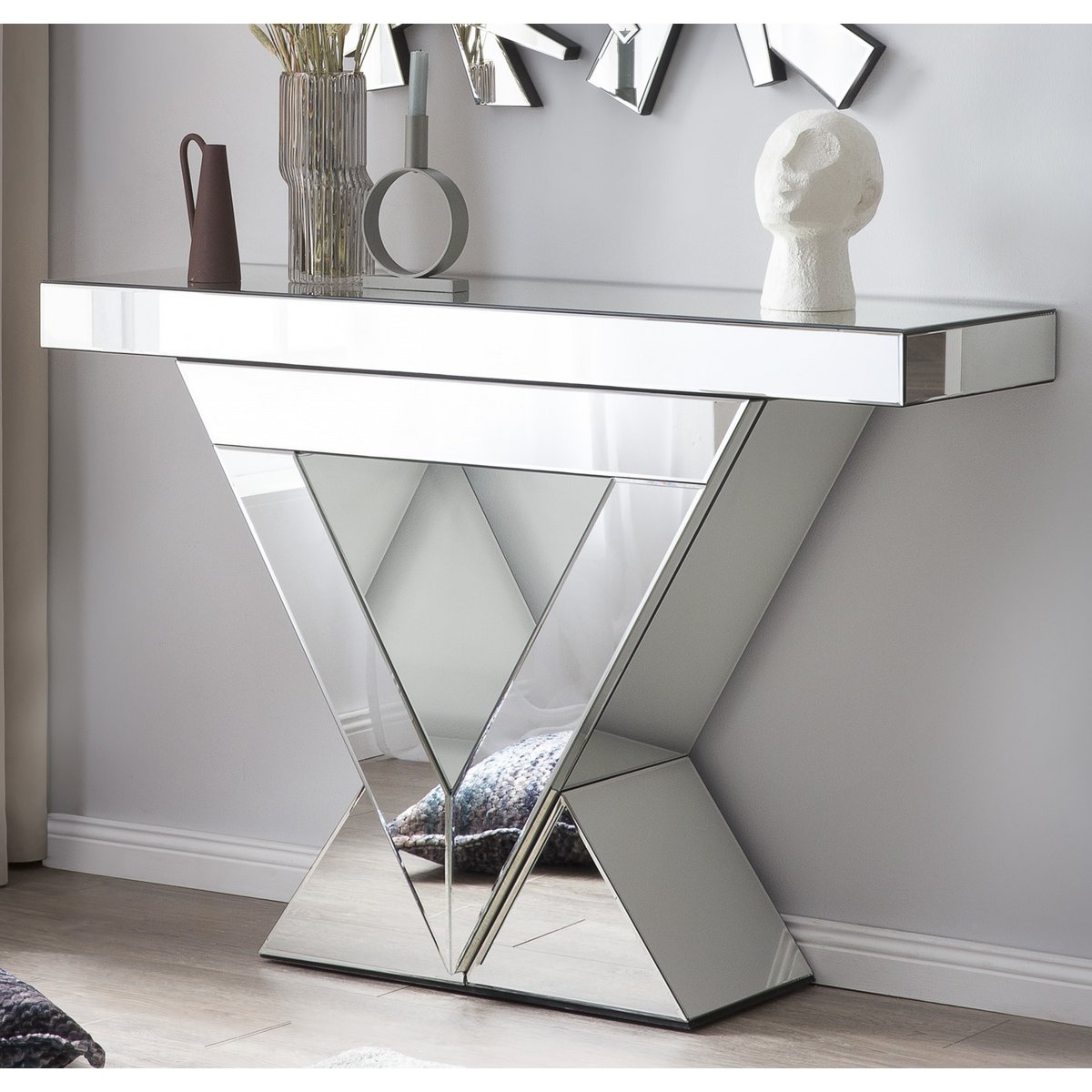 MDF console tafel met spiegelglas