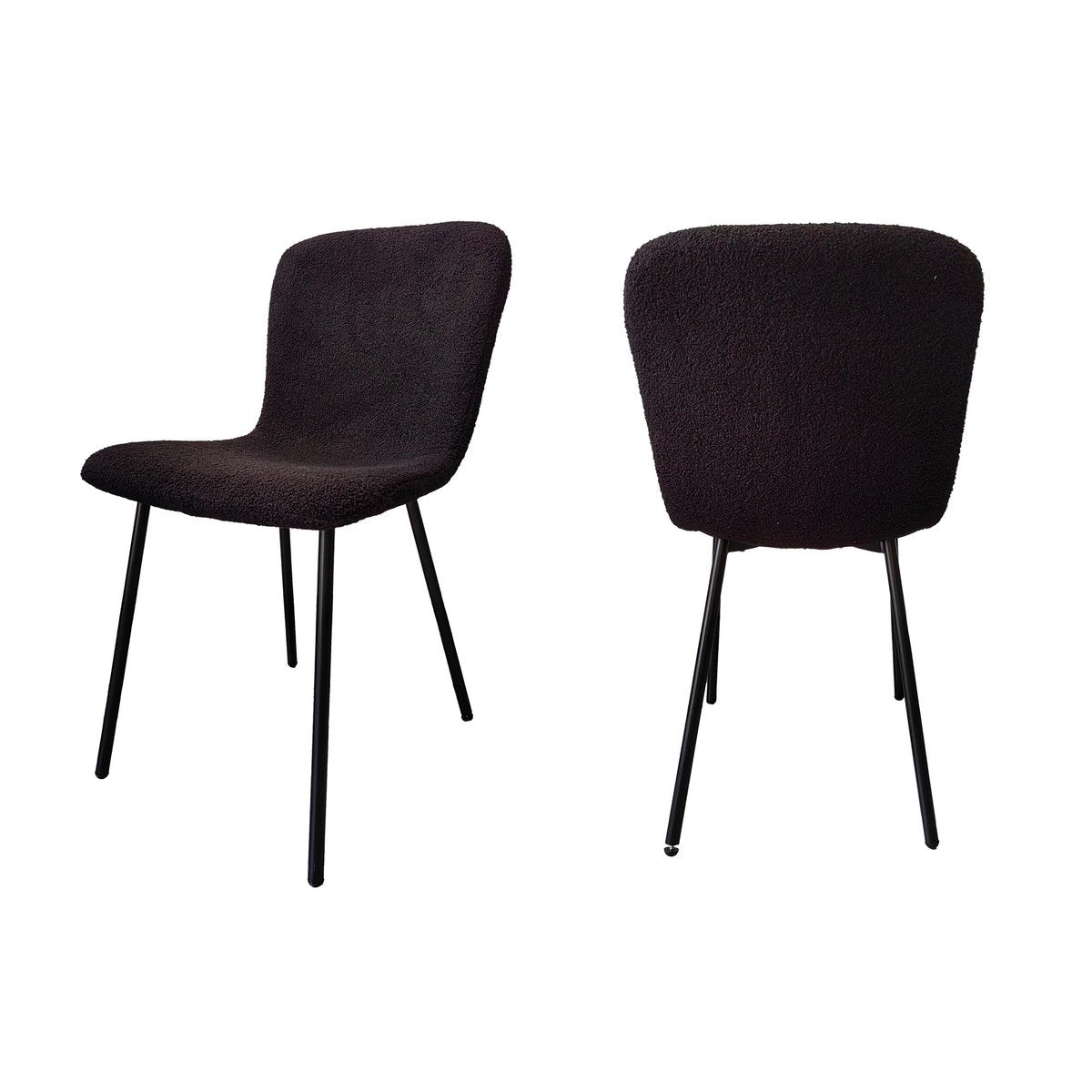 Bouclélook stoelenset van 4 zwart