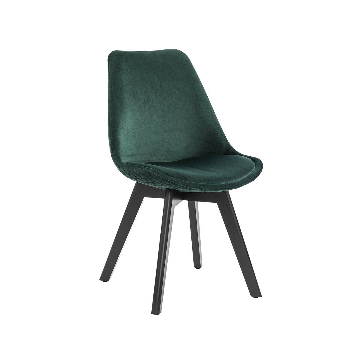 Set van 2 eetkamerstoelen in groen fluweel
