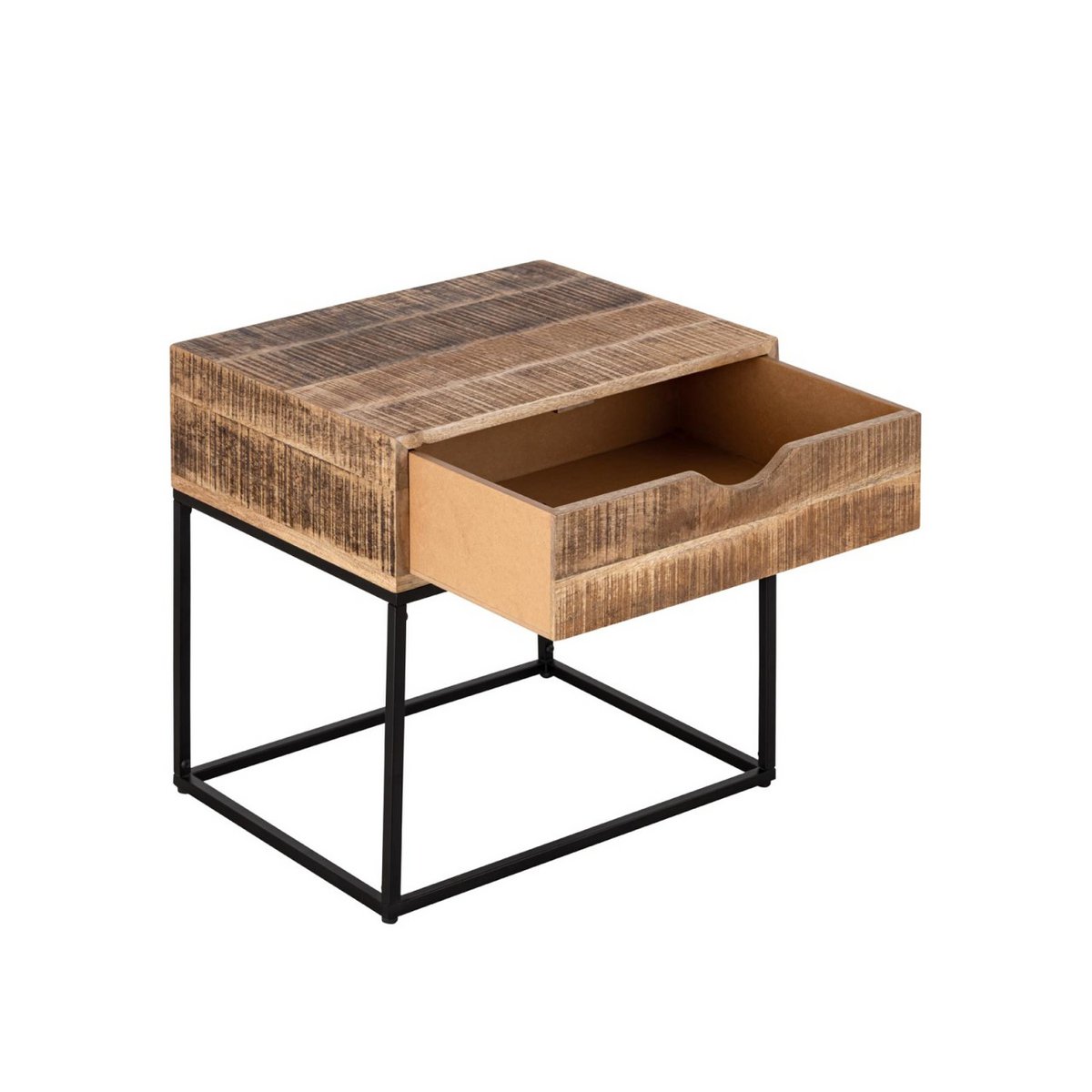Nachtkast houten nachtkast 45x45x35cm nachtconsole maya bijzitter metalen frame