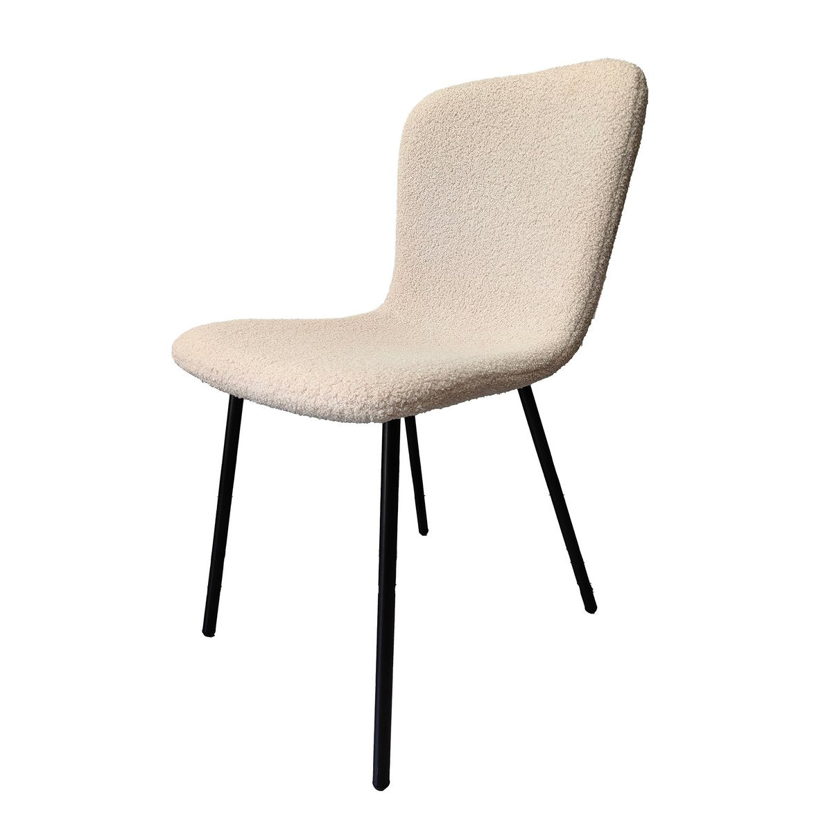 Bouclélook stoelenset van 4 beige