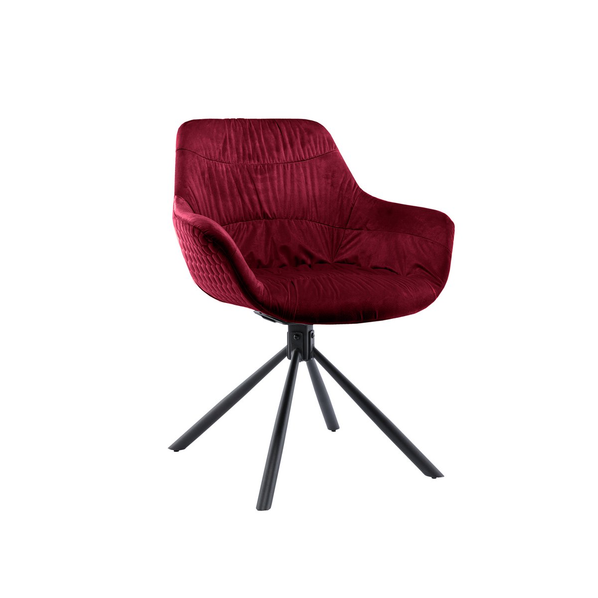 Fauteuil met honingraatstiksel in rood fluweel
