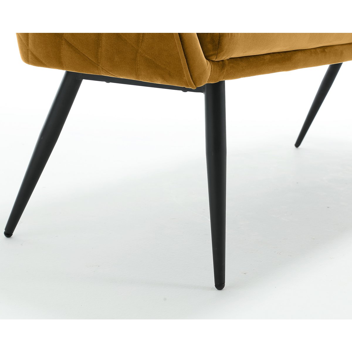 Bank 160 cm fluweel mosterdgeel