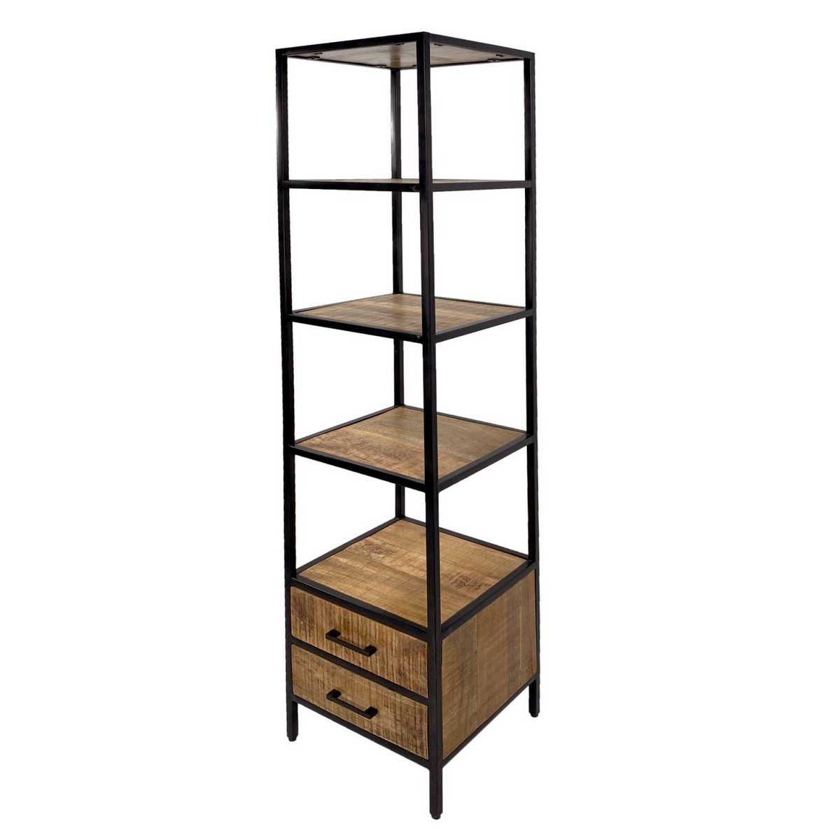 Boekenplank staande plank boekenplank 40x180x40 cm met lades Liverpool metalen frame zwart