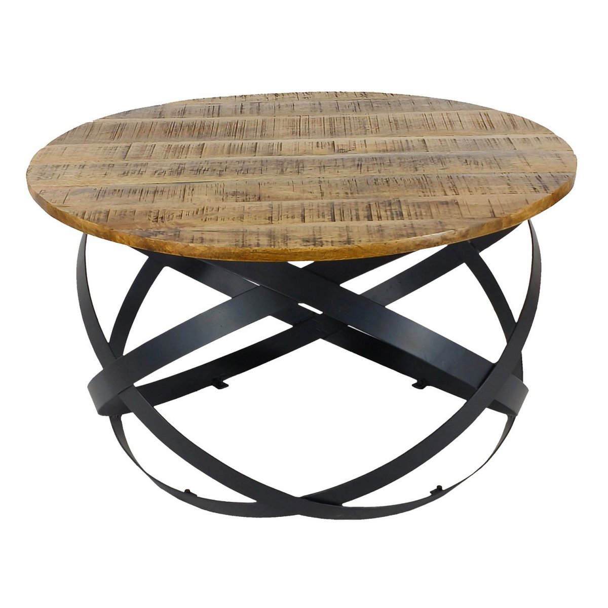 Bijzettafel salontafel rond woonkamer orbit metalen frame zwart