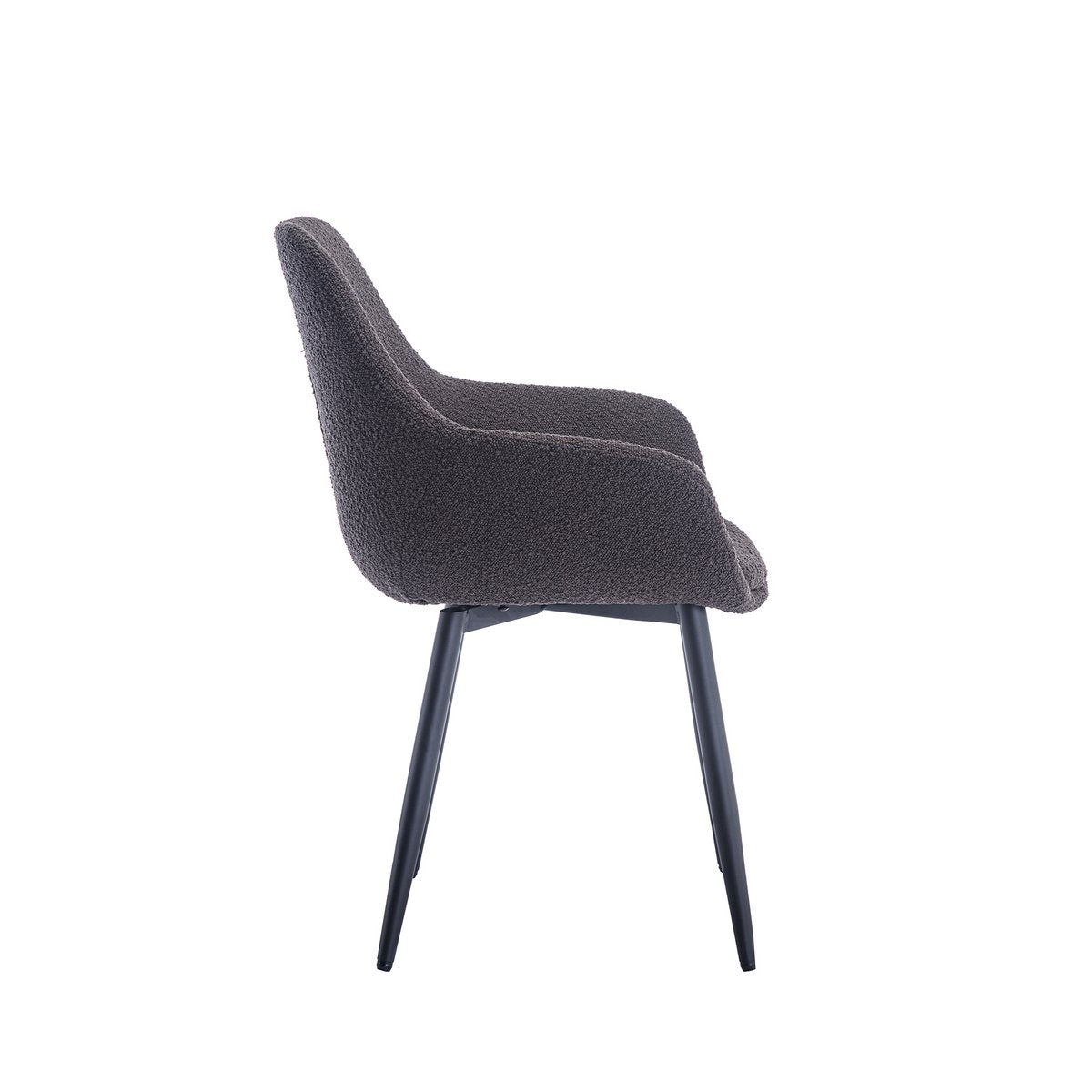 Fauteuil Bouclé stof antraciet set van 2