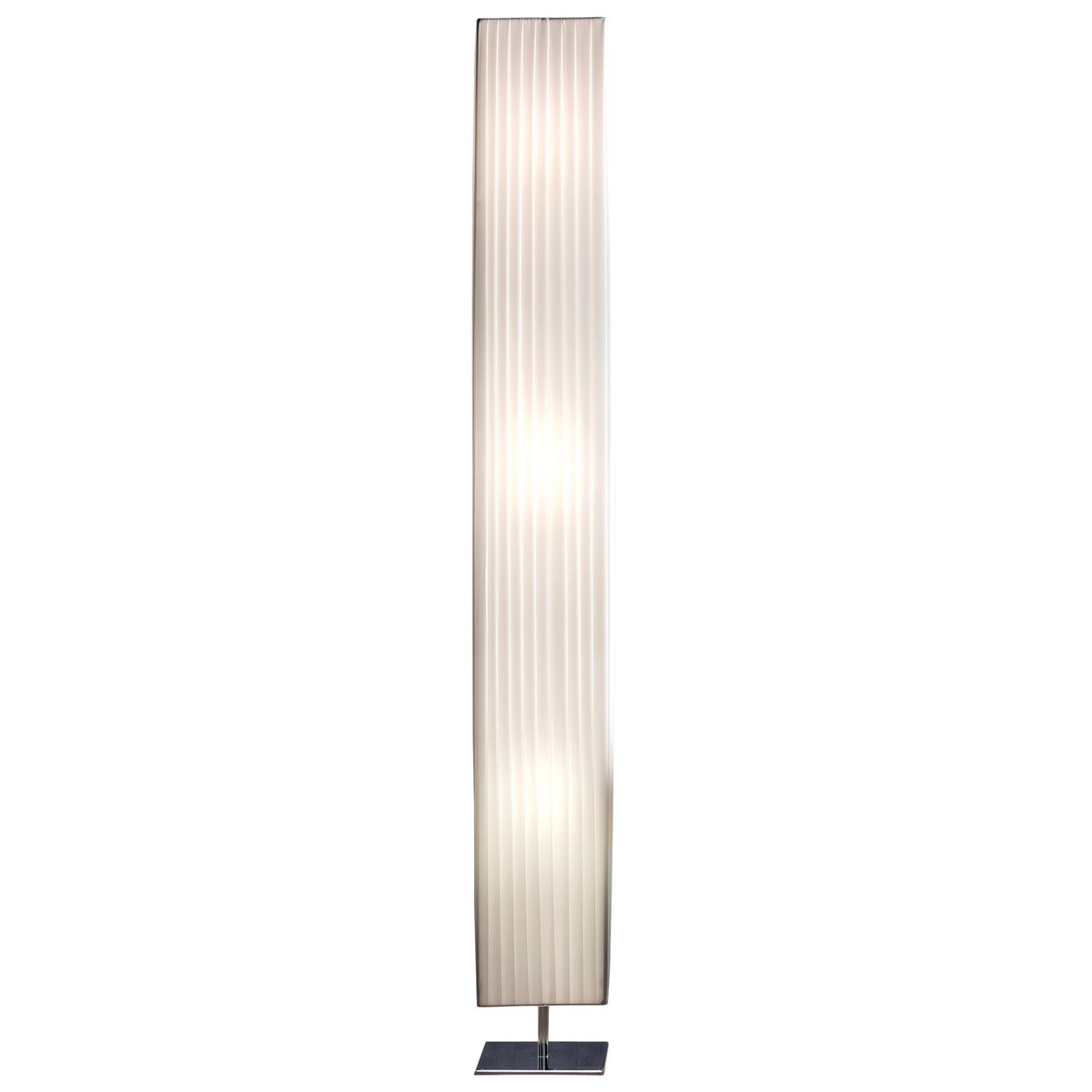 Vloerlamp 160 cm vierkant wit, chroom