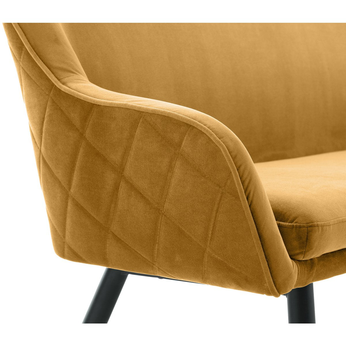Bank 160 cm fluweel mosterdgeel