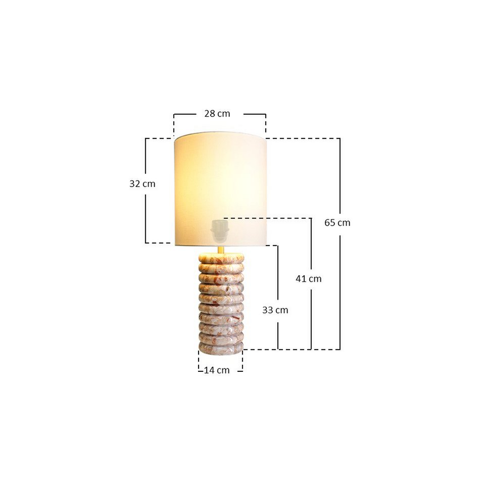 Tafellamp marmer/linnen beige