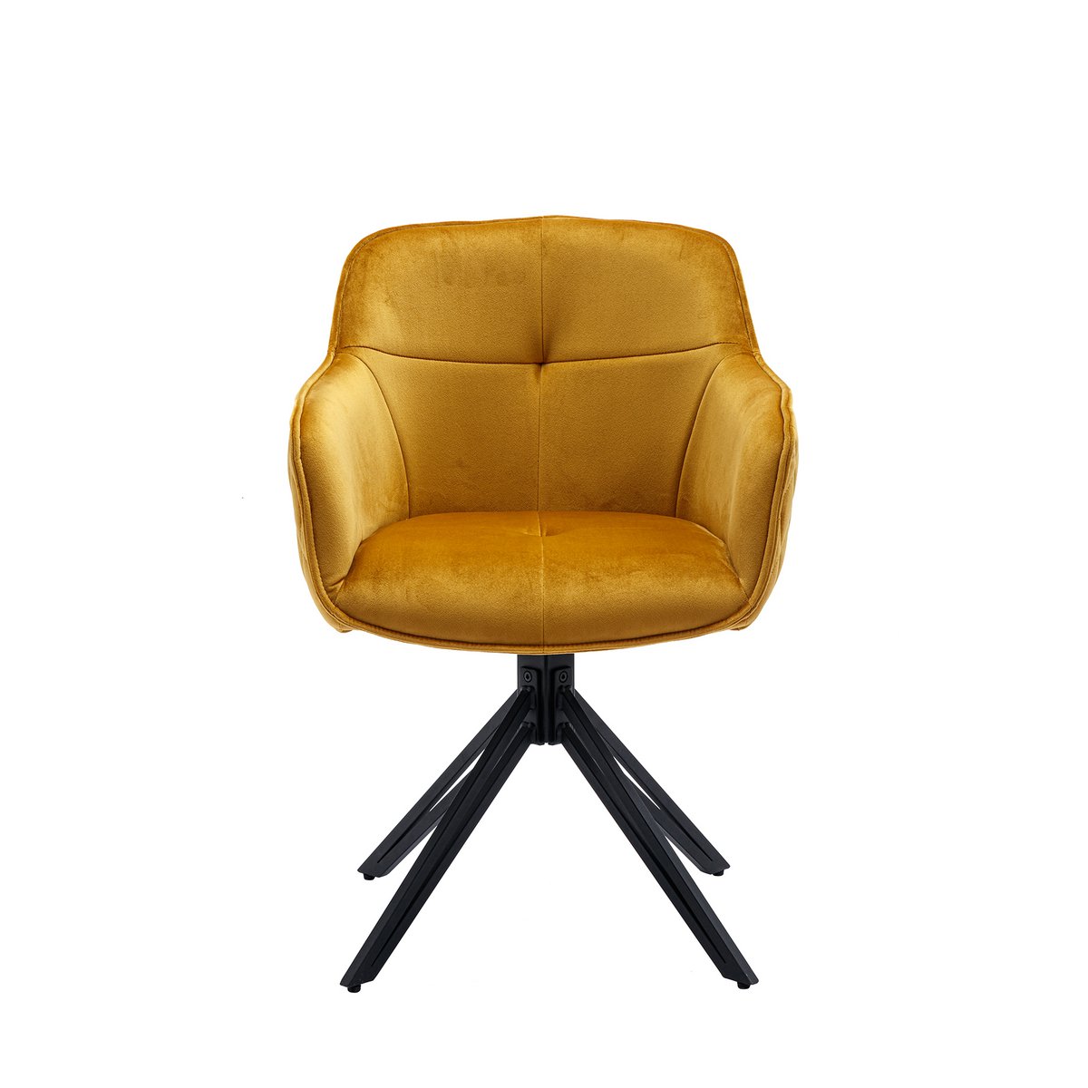 Fauteuil met gele honingraatquilt