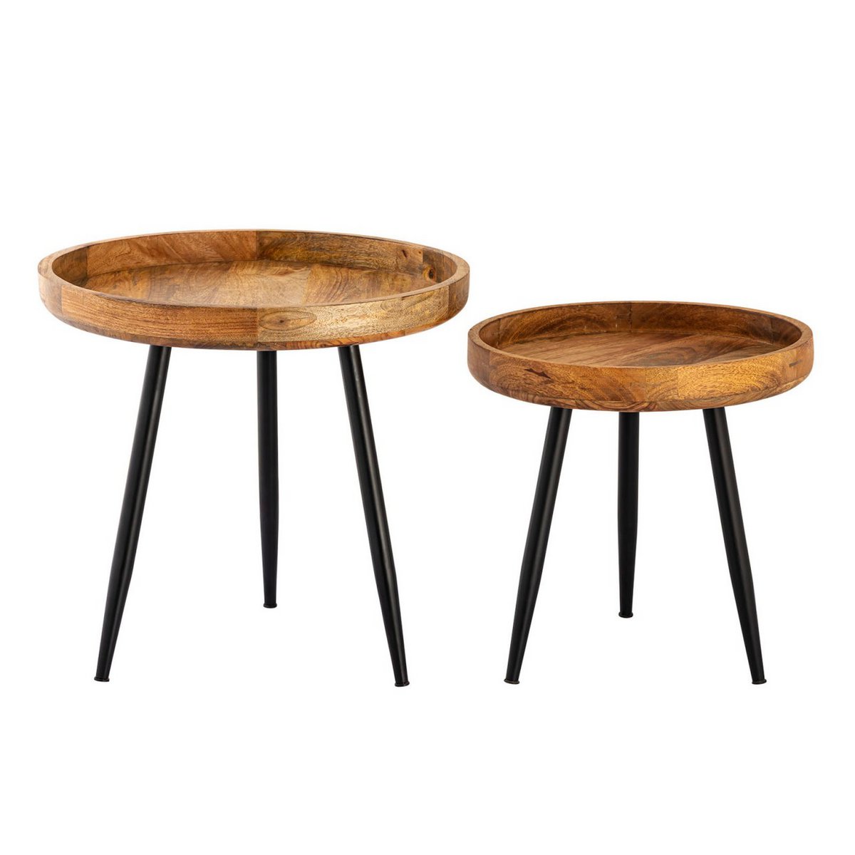 Bijzettafel hout rond Ø 40 of 50 cm 2e keuze Vancouver salontafel woonkamer tafel benen zwarte mat
