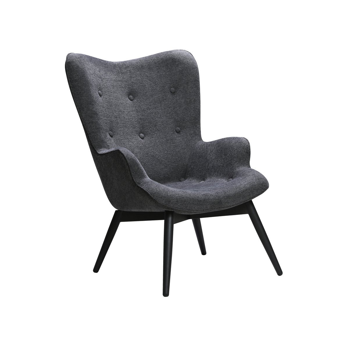 Fauteuil donkergrijze structuurstof