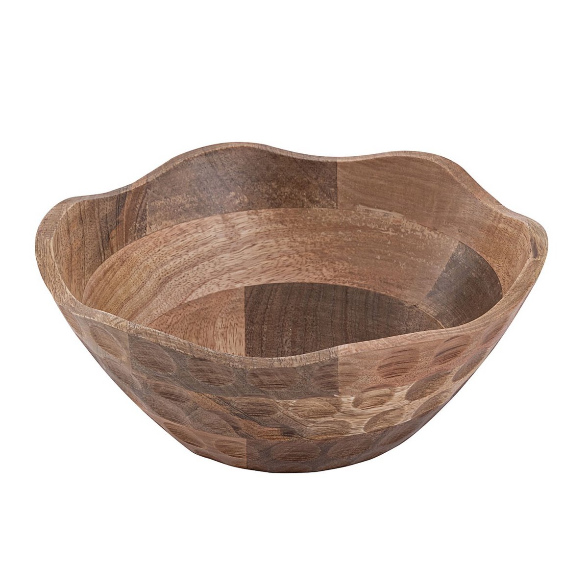 Decoratieve schaal houten kom Ø25 of 30 cm H6cm ronde originele mangolz solide