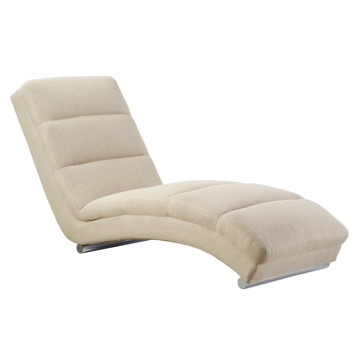 Chaise longue structuurstof beige