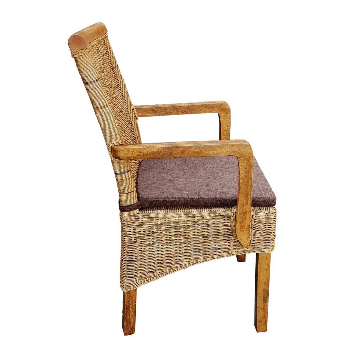 Eetkamerstoelen set van 2 rotan stoel met armleuningen tabacco Perth rieten stoel rotan fauteuil