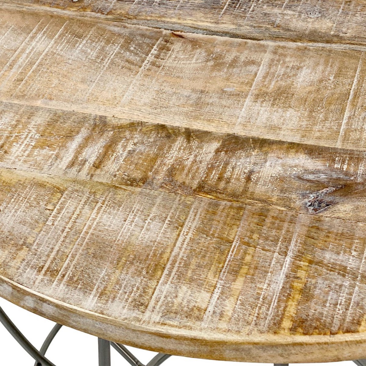 Bijzettafel Duurzame salontafel Woonkamer Tafel Ronde Lexington Ø 55 cm Metalen frame Solid