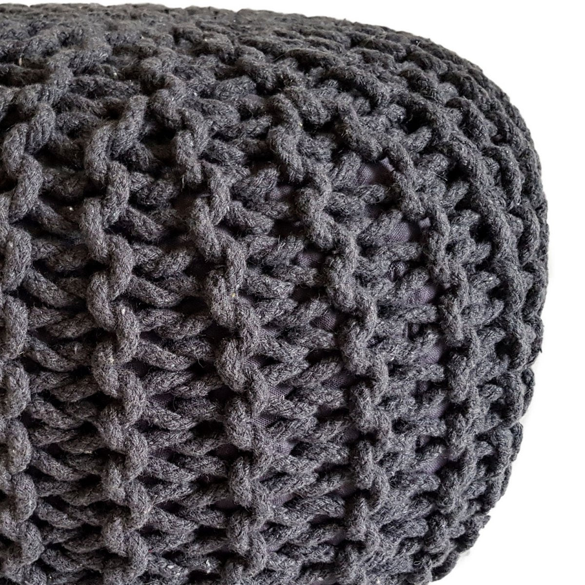 Brei -ontlasting pouf Ø 45 H 30 cm cm stoel pouf breien vloer kussen