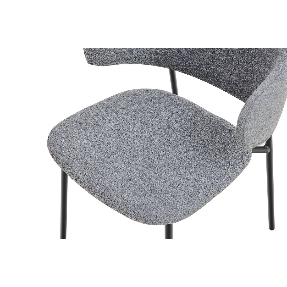 Bouclé fauteuil set van 2 donkergrijs
