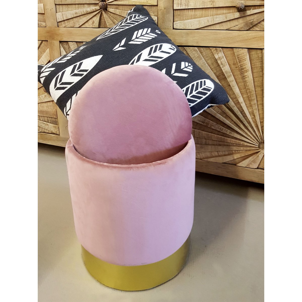 Velvet ontlasting decoratie -ontlasting en Pouf Decopouf Velours Stool met opslagruimte u.
